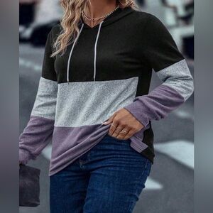 Color Block Drawstring Hoodie